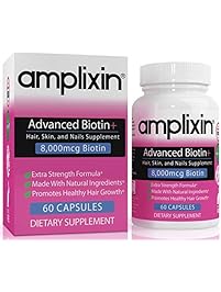 Amplixin Advanced Biotin Plus Supplement For Hair Growth, Healthy Skin & Nails - 60 Capsules