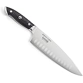 Ergo Chef Pro Series 2.0 8-Inch Chef’s Knife - Forged High Carbon 7Cr17MoV Stainless Steel Blade with Ergonomic Black Pakkawood Handle - Full Tang Construction