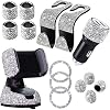 YIDEXIN 15 Pack Bling Car Accessories Set for Women Bling Car Phone Holder Mount, Bling Car Headrest Collars Rings…