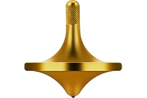 CHEETOP Stainless Steel Spinning Top, Premium Exquisite Perfect Balance Well Made Metal Desk EDC Little Fidget Toy, Spin Long Time Over 6 Minutes, Great Value (Bronze, Large Diameter 34mm)