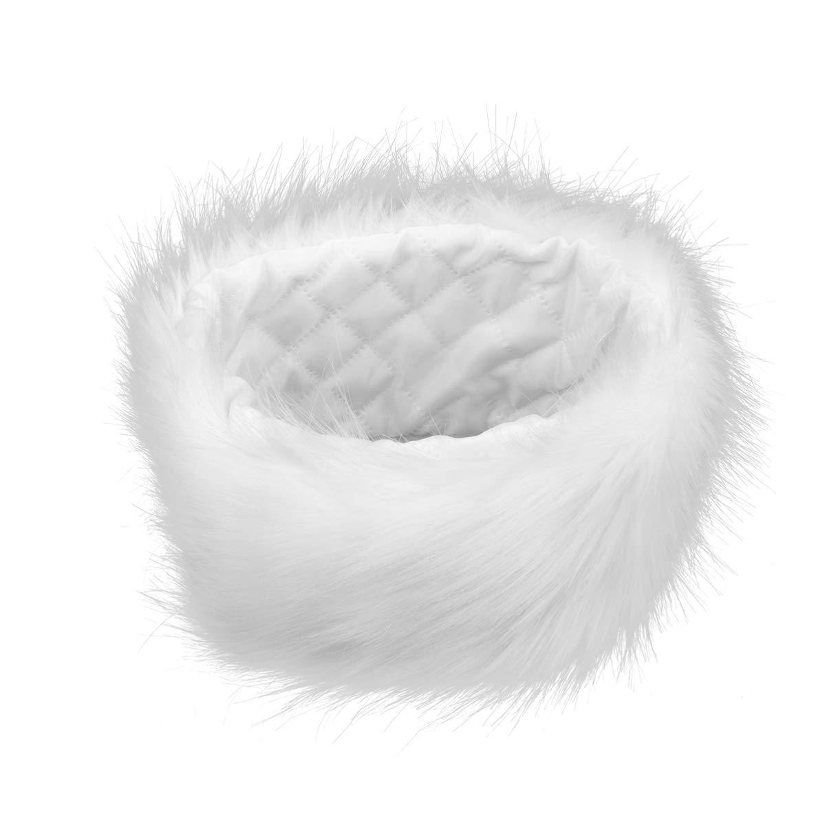 Beaupretty Winter Faux Headband with Stretch Winter Ear Warmer Earmuff Cold Weather Cap Fluffy Elastic Headband for Women(White) Neck Warmer
