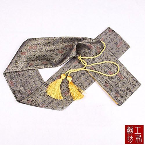 51" Japanese Samurai Sword Katana Soft Case Sword Bag Yellow Long Tassel Chinese Character Calligraphy Yellow