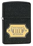 Zippo Vietnam Veteran Pocket Lighter, Black Crackle