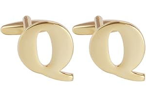 Salutto Men's Gold Alphabet Cufflinks 1 Pair with Gift Box