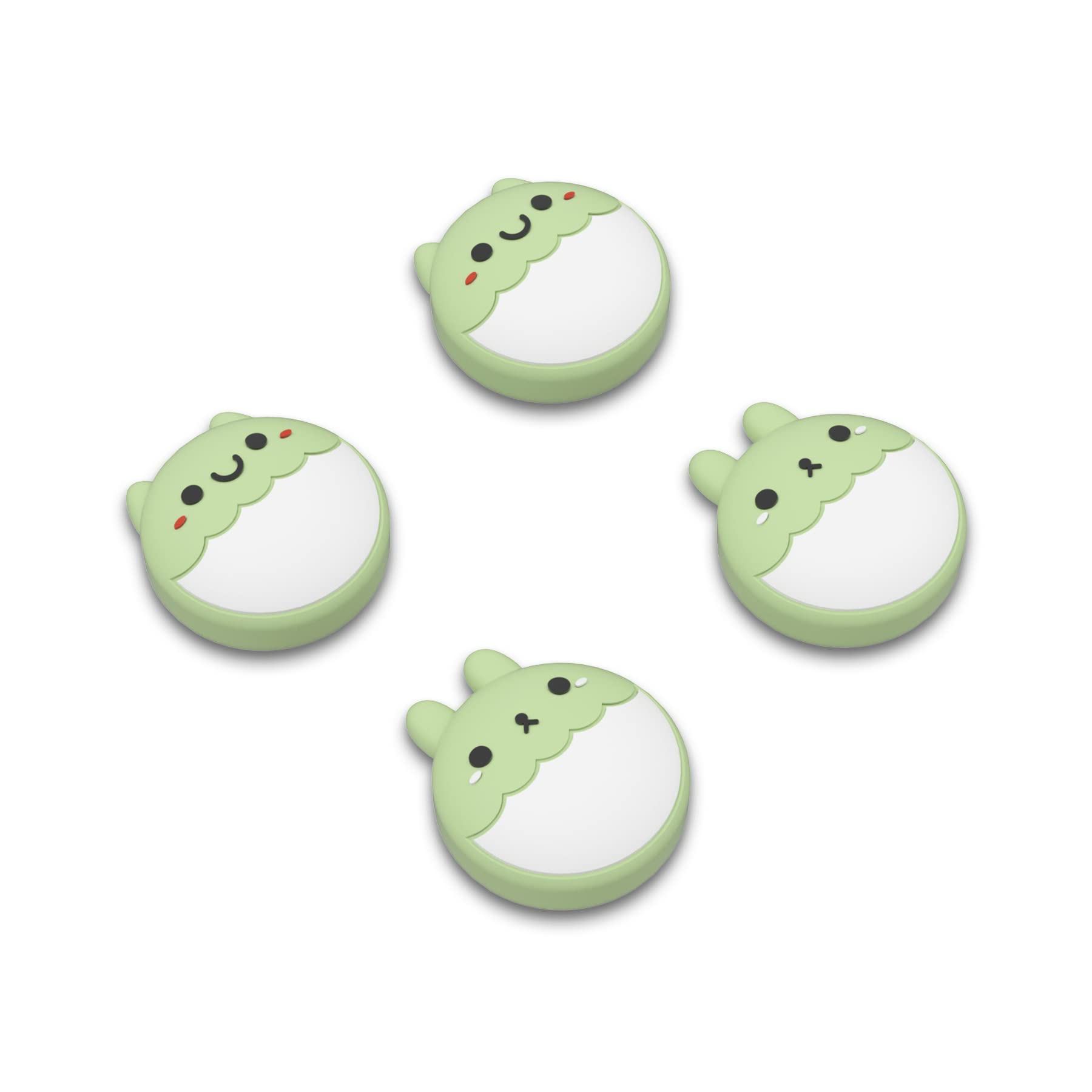 eXtremeRate PlayVital Rabbit & Squirrel Cute Switch Thumb Grip Caps, Matcha Green Joystick Caps for Nintendo Switch Lite, Silicone Analog Cover Thumbstick Grips for OLED Joycon