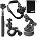 EEEKit 5in1 Bike Car Sports Mount Kit for forPolaroid XS100 i/XS100/XS80 Action Camera,Selfie Stick Monopod + Bike Handlebar + Helmet/Car Suction Cup Mount