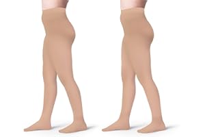 Silky Toes Girls' Opaque Microfiber Tights 1 or 2 Pairs Black White or Colored Nylon Stockings for Kids and Toddlers