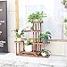 unho Tiered Wood Plant Stand: Large Flower Pot Holder Shelf 6 Potted Planter Display Rack for Garden Patio Balcony Living Room Indoor Outdoor