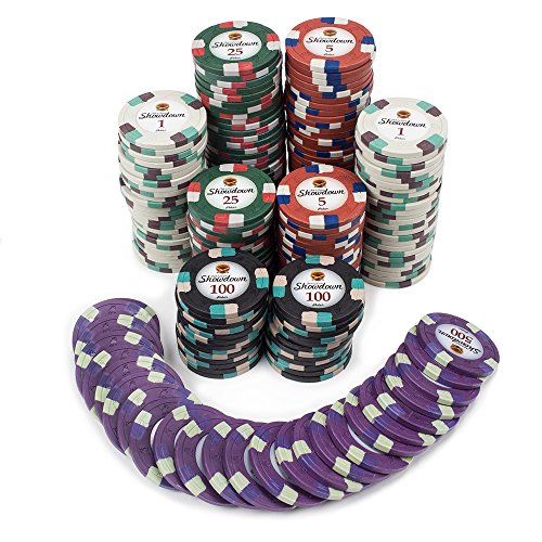 Claysmith Gaming 200ct Showdown Poker Chip Set in Acrylic Case with Lid, 13.5-Gram Heavyweight Clay Composite