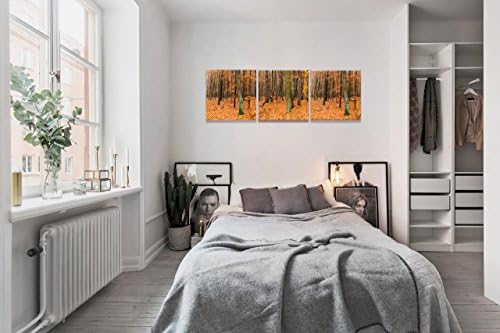 YOEG ART Modern Abstract Autumn Woods of Fall Landscape Wall Art Pictures for Living Room Home Bedroom Contemporary Decoration (12x12x3inch)