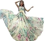 MedeShe Women's Summer Floral Long Beach Maxi Dress Lightweight Sundress