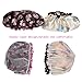 6Pcs Assorted Satin Shower Caps, Creatiee Waterproof Elastic Band Bath Cap Bathing Hair Cap Kitchen Cap with Double Layer for Adults(Butterfly Style)