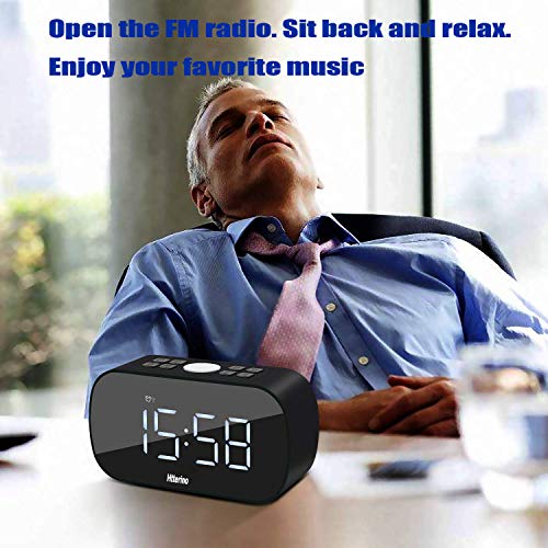 image for Htterino Wireless Bluetooth Speakers Portable Alarm Clock with FM Radi