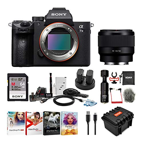 Sony a7 III Full Frame Mirrorless Interchangeable Lens Camera w/ 50mm f/1.8 Lens Bundle