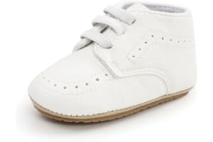 Sonsage Baby Boys Girls Oxford Shoes High Top Classic Sneakers First Walking Flat Brogue Wedding Lazy Loafers
