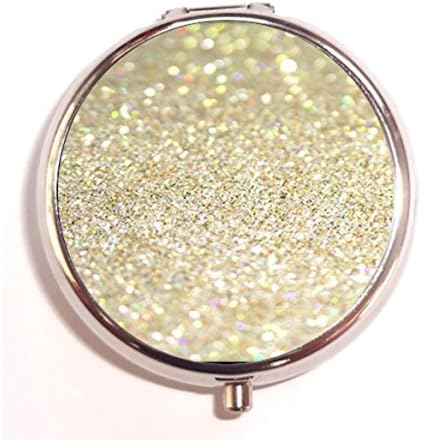 Bling Glitter Custom Image Round Silver Pill Case Box Unique Medicine Tablet Organizer or Coin Purse