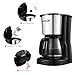 Aicok 10-Cup Thermal Coffeemaker, Drip Coffee Maker with Permanent Coffee Filter, Glass Coffee Pot, Stainless Steel, Black