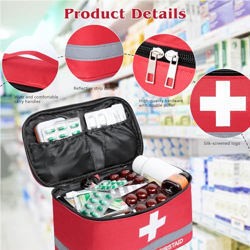 Romon 1 x Empty Emergency Bag, Waterproof Portable Medicine Bag, Large Capacity Emergency Bag, Medicine Storage Bag for Home, Office, Travel