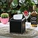 KINGFOM Square Pu Leather Tissue Box Cover, Modern Facial Tissue Holder, Roll Tissues Paper Case Dispenser for Bathroom Vanity Countertop, Night Stands, Office Desk & Car(Black)