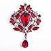 Yilanair Wedding Bridal Big Crystal Rhinestone Bouquet Brooch Pin for Women-Red