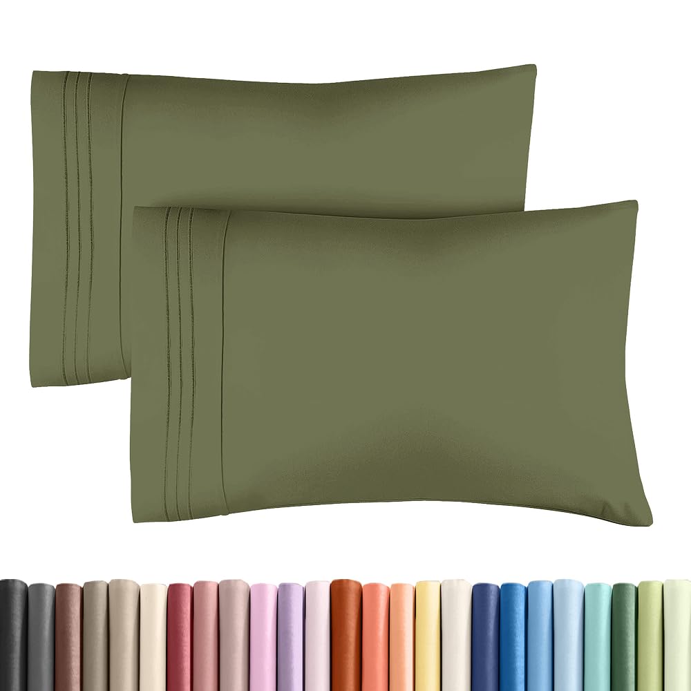 Photo 1 of Standard Pillow Cases Set of 2 - Ultra Soft Hotel Quality Pillowcase Covers - Comfy Bedding for Women, Men, Kids & Teens - Machine Washable Pillow Protectors - 2 Piece Set - Standard Size Sage Green