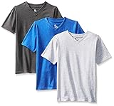 American Hawk Big Boys 3 Piece Pack V-Neck T-Shirt, Marled Royal/Charcoal/Heather Grey, 8