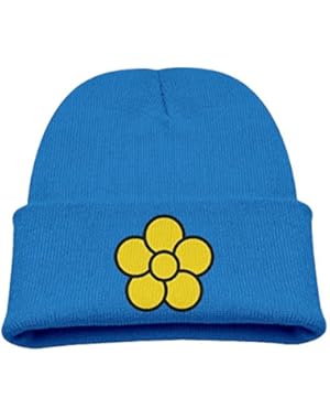 Childrens Beanies Yellow Flower Comfortable Knit Hat and Cap