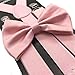 Awesome Light Pink Wedding Accessories Adjustable Bow Tie & Suspenders