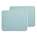 mDesign Kitchen Countertop Absorbent Dish Drying Mat - Pack of 2, Large, Aqua Blue/Ivory