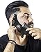 Beard Shaping Tool - Set of 2 - Black & Transparent - 8 in 1 Facial Hair Trimming Guide and Comb Grooming Shaper - Best Stencil for Curve/Step/Straight Cut, Sideburns, Mustache, Goatee