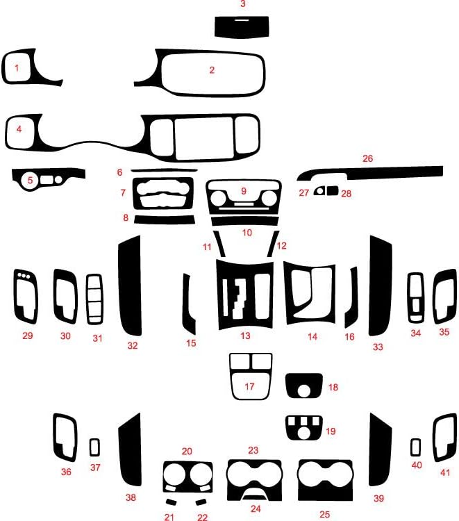 Rdash Dash Kit Decal Trim for Dodge Charger 2011-2020 - Gloss (Red)