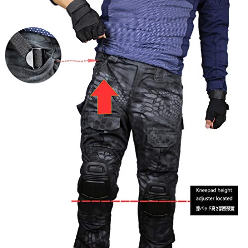 Men's Multicam Tactical Pants Multi-Pockets Military Camo Outdoor Airsoft Combat Hunting Pants with Knee Pads (HM, US L=Tag 36) - Thumbnail 2