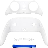 eXtremeRate Top Bottom Decorative Trim Shell Compatible with ps5 Edge Controller DIY Replacement Front Back Clip Shell, Custom White Plates Cover Compatible with ps5 Edge Controller