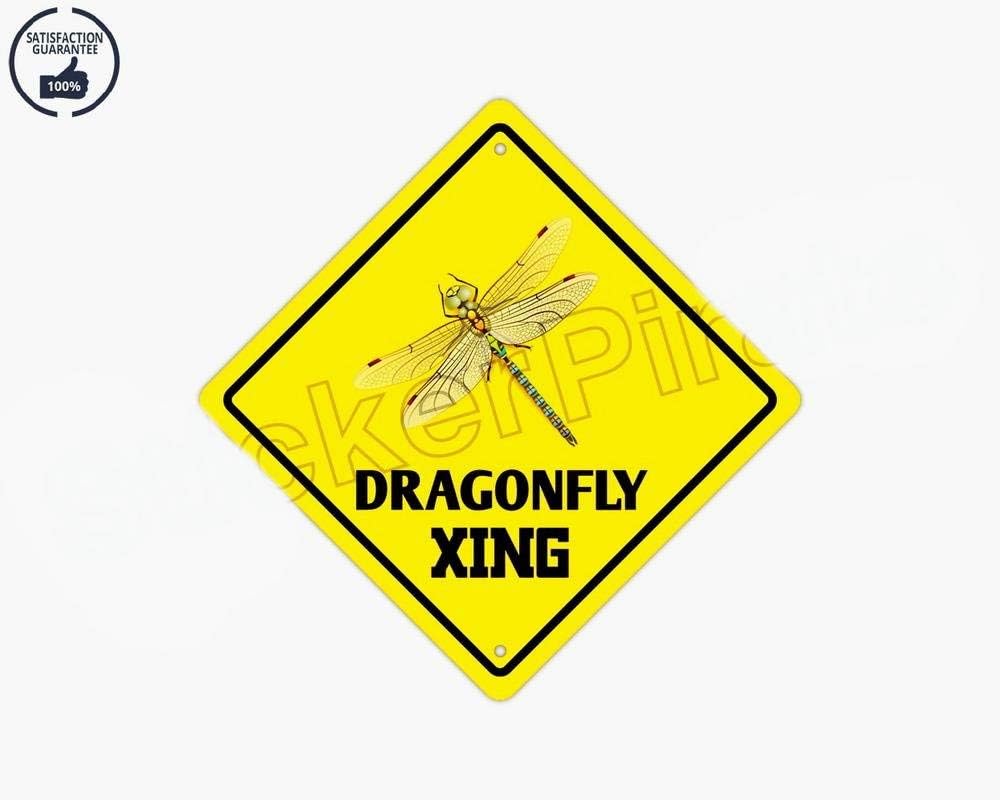 Placa metálica de Aluminio con Diseño de libélula Cruzada con Texto en