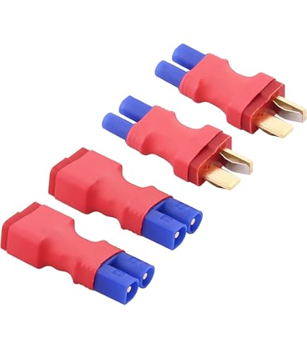 OliRC 4pcs No Wires Connector: EC2 Male to Female T-Plug Deans Style Adapter (C37-4