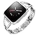 TOYOUTHS Metal Link Compatible with Fitbit Versa 2 Watch Band/Versa Lite/Versa Bands for Women Dressy Strap Designer Bracelet Replacement Wristbands for Versa 2 Special Edition, Classic Silver