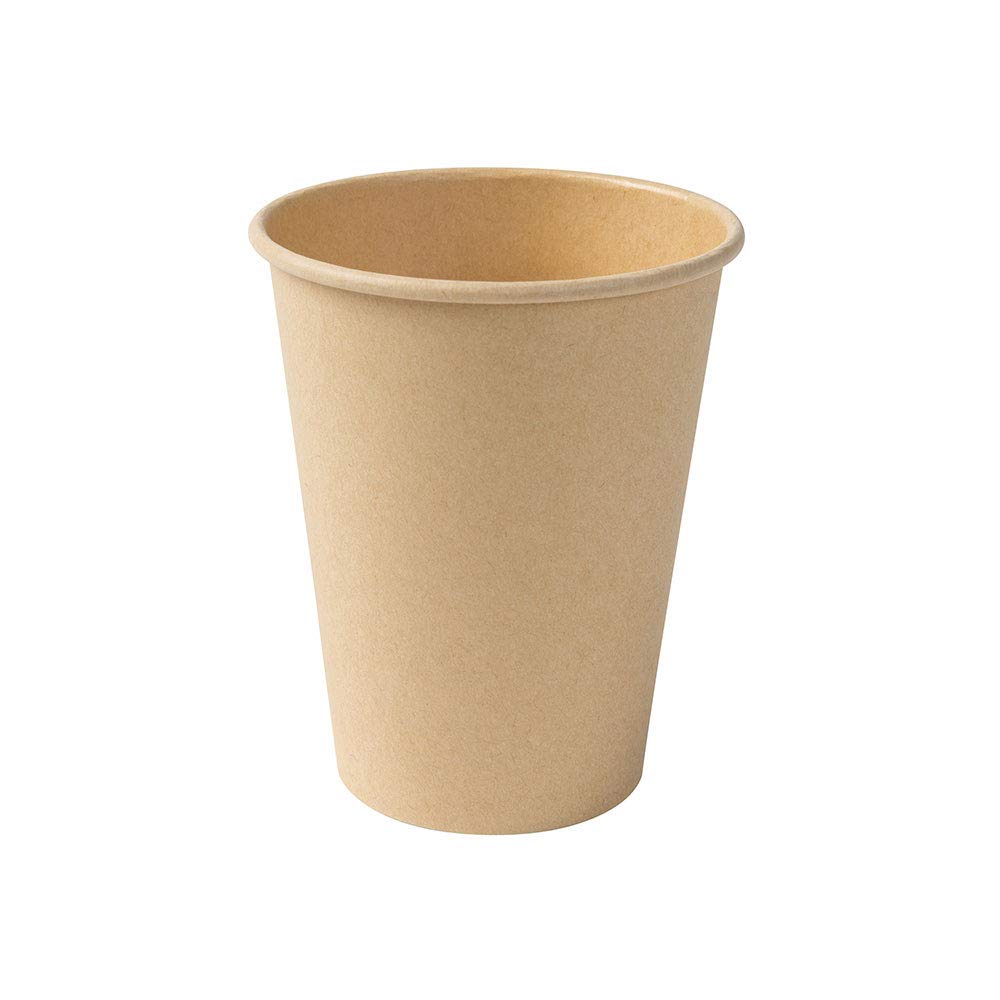 BIOZOYG 50x Disposable Coffee Cups 300 ml / 12 oz, Ø 90 mm Brown - Paper Cups for hot Drinks Plastic-Free - Coffee Cups Disposable