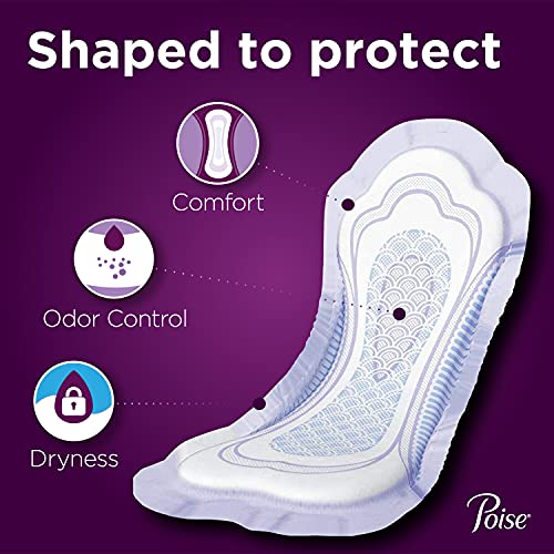 Poise Incontinence Pads for Women, Ultimate Absorbency, Regular Length