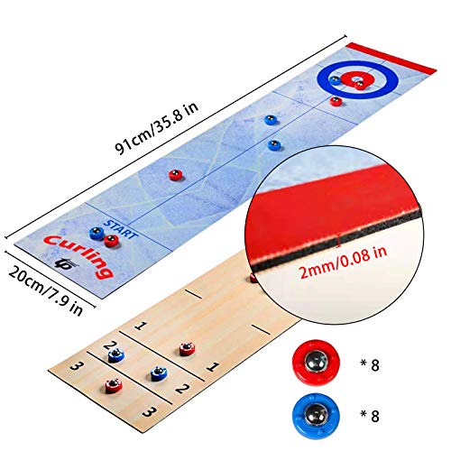 qiutian712 Mini Shuffleboard Game Set,2 in 1 Tabletop Shuffleboard