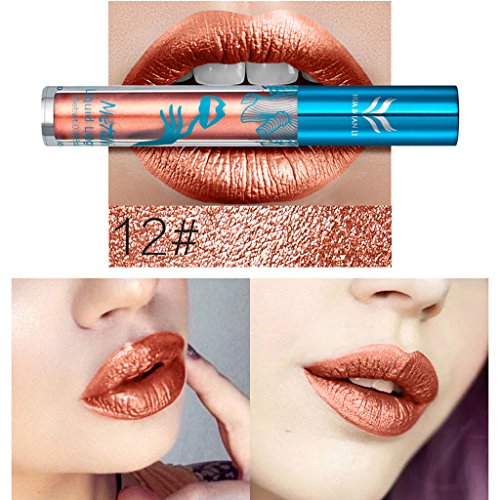 Best-topshop Metallic Liquid Lipstick Set, Matte Gothic Waterproof Long Lasting Lip Gloss Party Dress up Gift for Women Girls Halloween Christmas (#12)