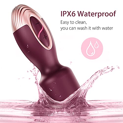 MOBEALO Electric Mini Wand Massager, Small Cordless Personal Handheld Magic Massage Stick with 7 Vibration Modes, Back Neck Shoulder Body Massager, Pain Relief & Muscle Recovery, 4.8*1.5 inches, Red