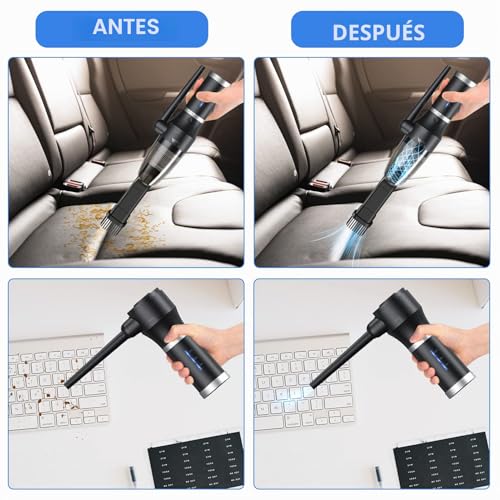 Electric Dust Blower & Electric Vacuum Cleaner, 77000 RPM Air Blower, 2 Speeds Compressed Air Duster for Computer, Keyboard, Car, Battery Can Be Removed and Charged