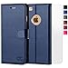 OCASE iPhone 6S Case [Free Screen Protector Included] Leather Wallet Flip Case for iPhone 6 / 6S Devices 4.7 Inch - Blue