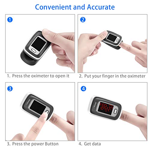 CKeep Fingertip Pulse Oximeter Blood Oxygen Saturation Monitor for Sports or Aviation with LED Screen and Batteries - Thumbnail 4