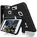 iPhone 7 Plus Case, iPhone 6s/6 Plus Case, MaiKuo Dual Layer Heavy Duty Rugged Shock-Absorption Non-slip Bumper Kickstand + Tempered Glass Screen Protector Cover Skin For Apple 5.5 Inch_Black