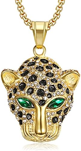 MayiaHey Cheetah Head Viking Necklace - Leopard Head Jewelry for