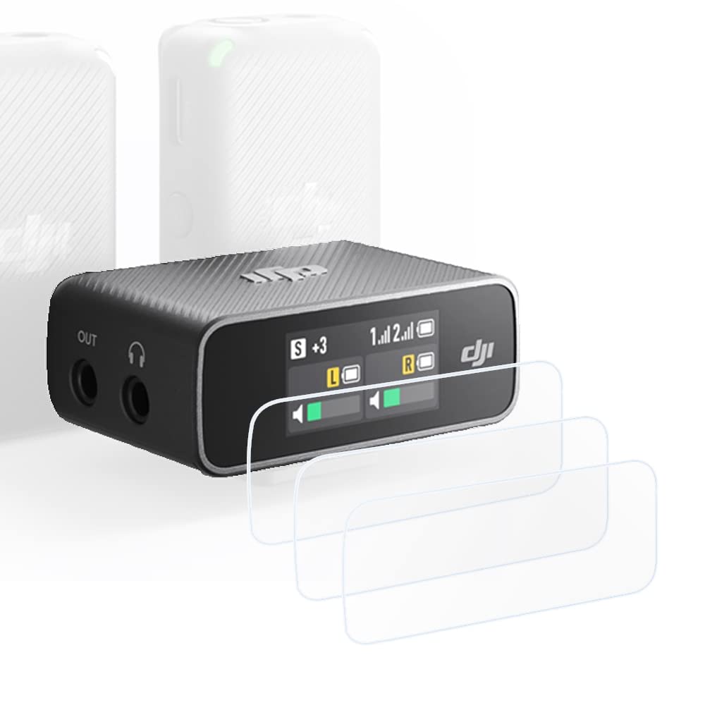 MIC Screen Protector for DJI Wireless Microphone, Ultra-Clear Anti-Scratch Bubble-Free Tempered Glass Cover for DJI Wireless Microphone-3Packs