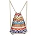 FEOYA Women Harajuku Canvas Drawstring Backpack Travel Gym Lightweight Shoulder Bag Sackpack