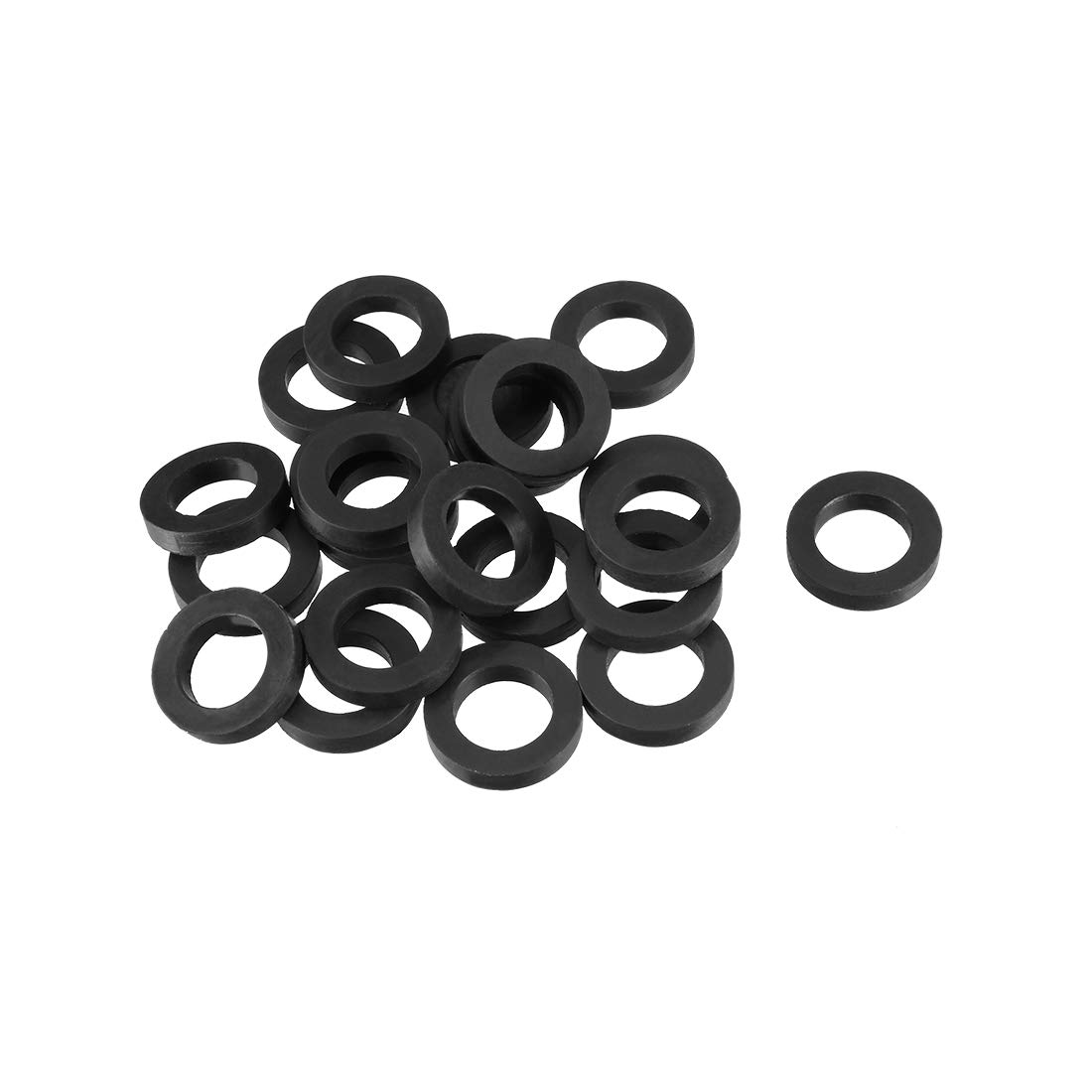 sourcingmap Rubber Flat Washers 16mm OD 10mm ID 3mm Thickness for Faucet Pipe Water Hose, Pack of 20