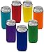 Neoprene Slim Can Sleeves - Fits 12 oz Energy Drink & Beer Slim Cans - Pack of 7 | Red Blue Yellow Orange Green Turquoise Purple (7, Multi Color)